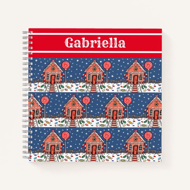 Personalised Gingerbread House Notebook (Front)