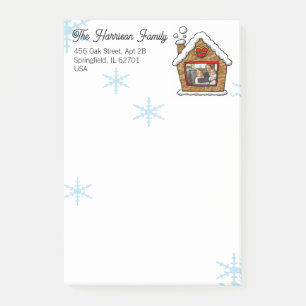 Personalised Gingerbread House Snowflakes Holidays Post-it Notes