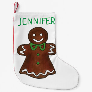 Personalised Gingerbread Lady Christmas Cookie Small Christmas Stocking