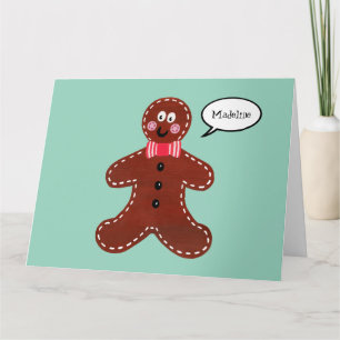 Personalised Gingerbread Man Christmas Card