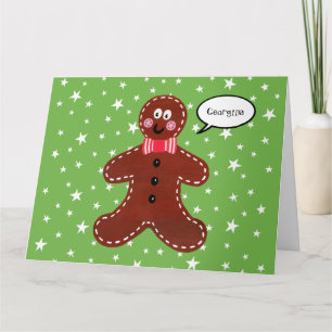 Personalised Gingerbread Man Christmas Card