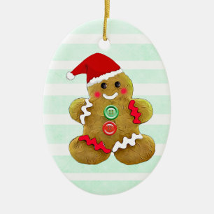 Personalised Gingerbread Man Christmas Ceramic Tree Decoration