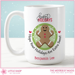 Personalised Gingerbread Man Christmas Cookie Coffee Mug