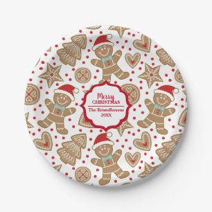 Personalised Gingerbread Man Christmas Paper Plate