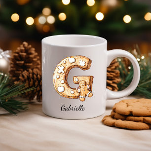 Personalised Gingerbread Monogram Christmas Coffee Mug