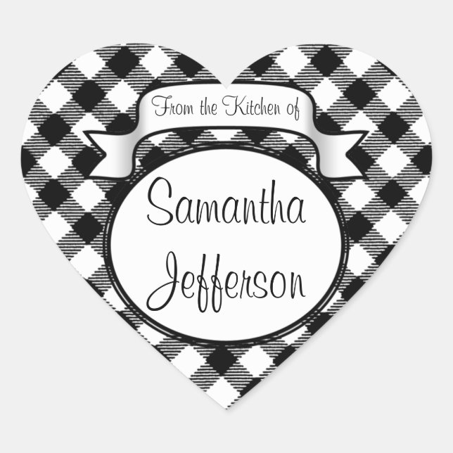 Personalised Gingham From The Kitchen of Label (Front)