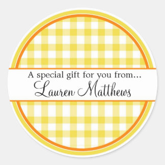 Personalised  Gingham Gift Stickers