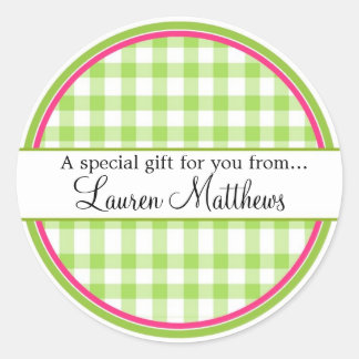 Personalised  Gingham Gift Stickers