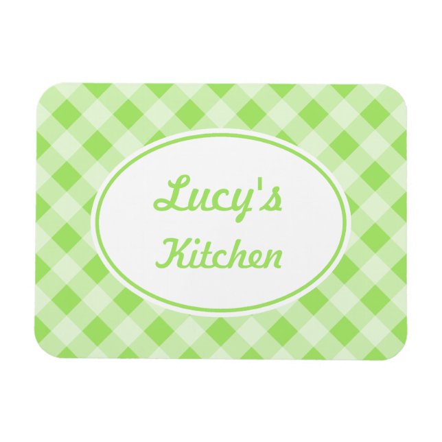 Personalised Gingham Magnet (Horizontal)
