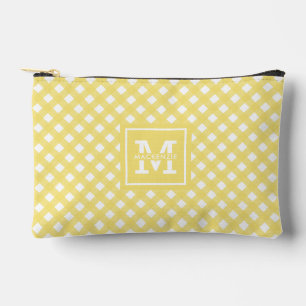 Personalised Gingham Plaid Pattern Accessory Pouch