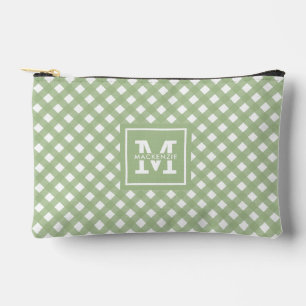 Personalised Gingham Plaid Pattern Accessory Pouch