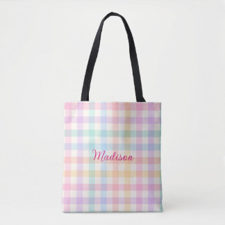 Personalised Gingham Tote Bag