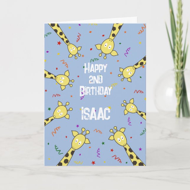Personalised Giraffe Birthday Card (Front)