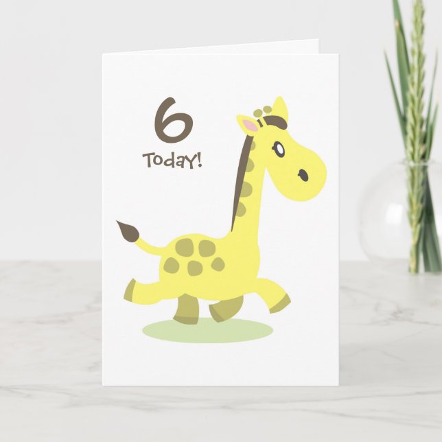Personalised Giraffe Birthday Card (Front)