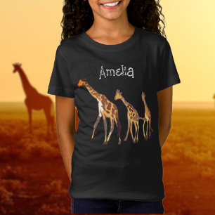Personalised Giraffe Family T-Shirt