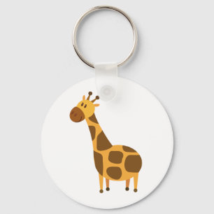 Personalised Giraffe Kids Cartoon Gift Key Ring