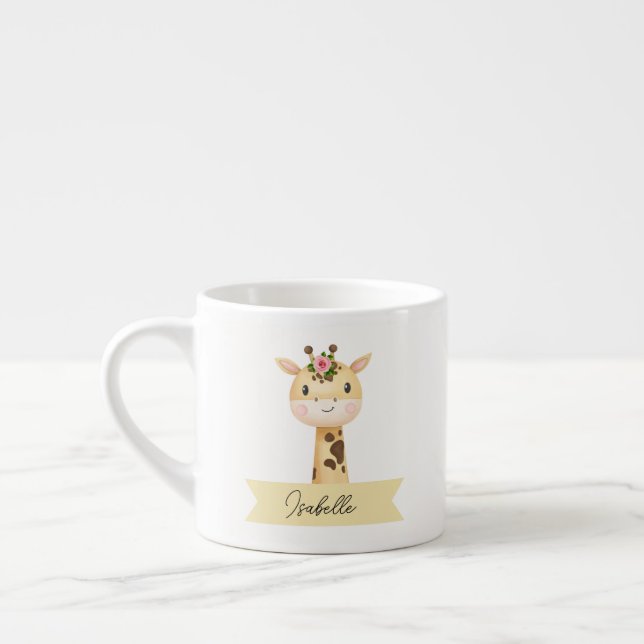 Personalised giraffe kids espresso cup (Left)