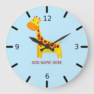 Personalised Giraffe  Large Clock