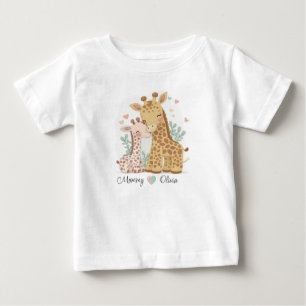 Personalised Giraffe Love Baby T-Shirt