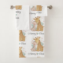 Personalised Giraffe Love Towel Set