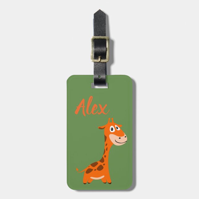 Personalised Giraffe Luggage Tag (Front Vertical)