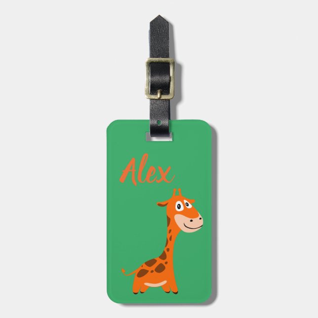 Personalised Giraffe Luggage Tag (Front Vertical)