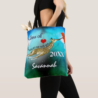 Personalised Giraffe Oh the Places We Will Go Tote Bag