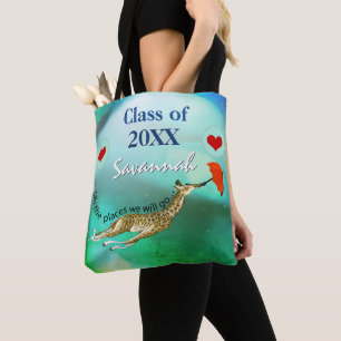 Personalised Giraffe Oh the Places We Will Go Tote Bag