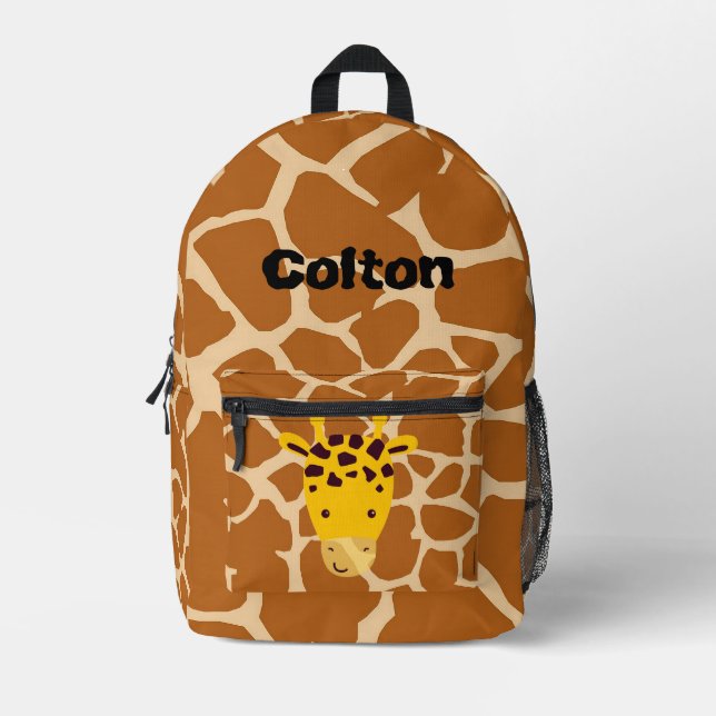 personalised Giraffe Printed Backpack (Front)