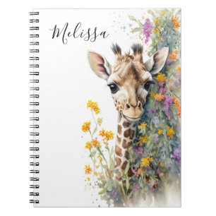 Personalised Giraffe School Office Notebook Gift