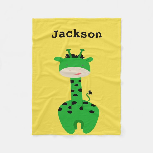 Personalised Giraffe Throw Fleece Blanket (Front)