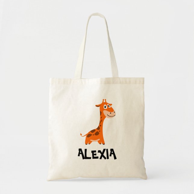 Personalised Giraffe Tote Bag (Front)