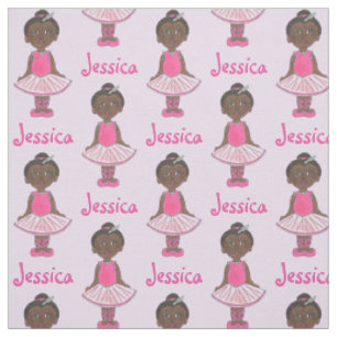 Personalised Girl Ballerina Pink Tutu Ballet Dance Fabric