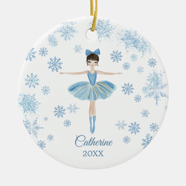 Personalised Girl Ballet Nutcracker Birthday  Ceramic Tree Decoration (Front)