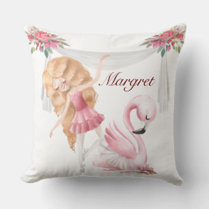Personalised Girl Ballet  Throw Pillow