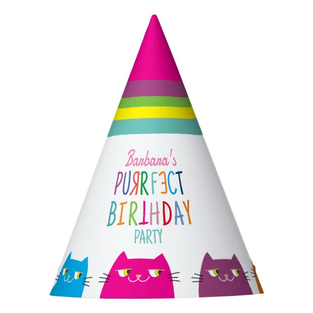 Personalised Girl Birthday Party Hat (Front)