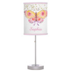 Personalised Girl Butterfly Gold Glitter Pink