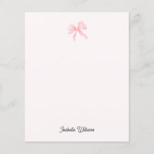 Personalised Girl Coquette Pink Bow Paper