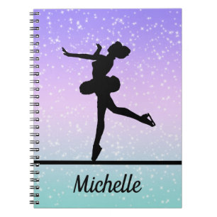 Personalised Girl Figure Skating Sparkle Notebook