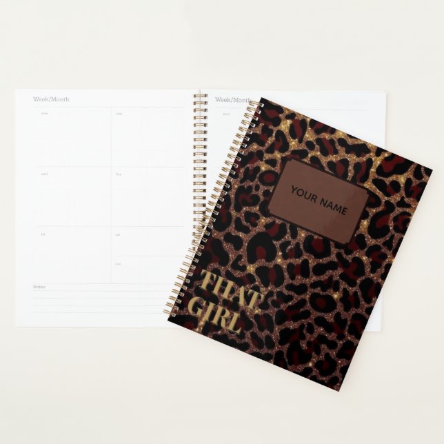 Personalised Girl Leopard Print Planner | Gift Her (Display)