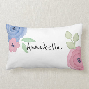 Personalised Girl Pink & Blue Throw Pillow