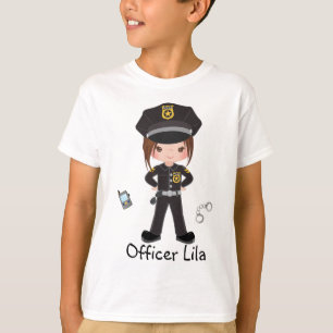 Personalised Girl Police Officer Law Enforcment T-Shirt