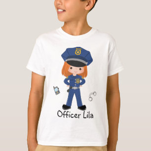 Personalised Girl Police Officer Law Enforcment  T-Shirt