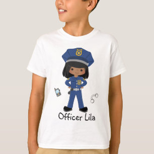 Personalised Girl Police Officer Law Enforcment T- T-Shirt