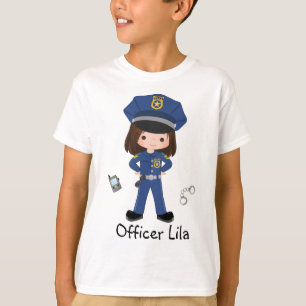 Personalised Girl Police Officer Law Enforcment T- T-Shirt