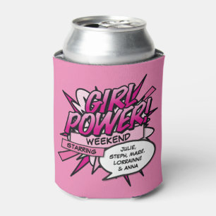 Personalised GIRL POWER Girls Weekend Pink Can Cooler
