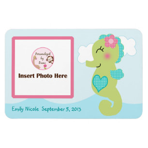 Personalised Girl Seahorse Photo Magnet Keepsake