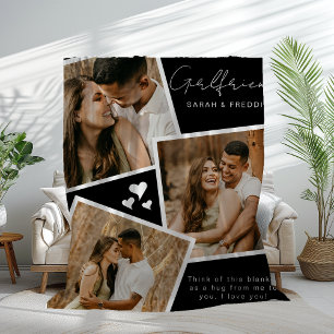 Personalised Girlfriend 3 Photo Fleece Blanket
