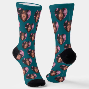 Personalised Girlfriend Heart Face Socks