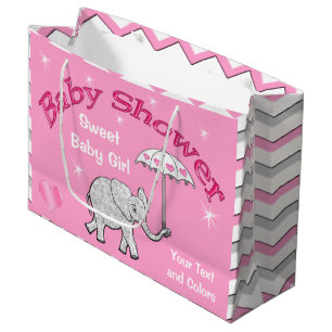 Personalised Girls Baby Shower Elephant Gift Bag